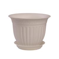 Цветочный горшок Виноград 0,5л белый с поддоном 5PL0128  Цветочный горшок Виноград 0,5л белый с поддоном 5PL0128