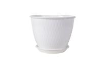 Цветочный горшок Корсика 1,8л белый с поддоном 5PL0290