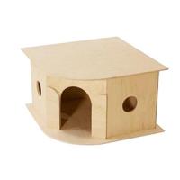 Игрушка для грызунов Домик деревянный для морской свинки угловой 30*30*18см/8555 Игрушка для грызунов Домик деревянный для морской свинки угловой 30*30*18см/8555