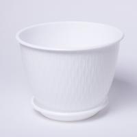 Цветочный горшок Корсика 2,4л белый с поддоном 5PL0295