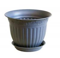 Цветочный горшок Виноград 4л антрацит с поддоном 5PL0154  Цветочный горшок Виноград 4л антрацит с поддоном 5PL0154