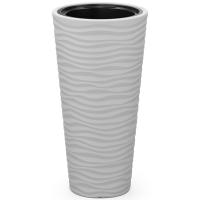 Кашпо Оазис 63л серый со вставкой/ М8082