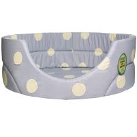 Лежанка овальная стеганая поролоновая хлопок Горох МИКС 52*46*20см/DONBARON Лежанка овальная стеганая поролоновая хлопок Горох МИКС 52*46*20см/DONBARON