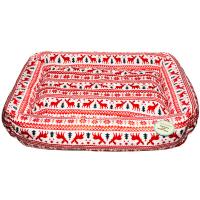 Лежанка прямоугольная мех с подушкой холофайбер РОЖДЕСТВО 65*50*18см/DONBARON