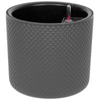Кашпо ФАСЕТ D280 13,5л графитовый с автополивом+вставкой М3238