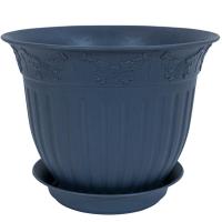 Цветочный горшок Виноград 1,6л антрацит с поддоном 5PL0140  Цветочный горшок Виноград 1,6л антрацит с поддоном 5PL0140