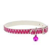 Ошейник синтетик 10мм двойной с блестками и бубенчиком красный 28см/00210115-02