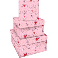 Набор квадратных коробок 3в1 "Falling in love" (19,5*19,5*11-15,5*15,5*9см) MESHU /MS_46585/Рельеф Набор квадратных коробок 3в1 "Falling in love" (19,5*19,5*11-15,5*15,5*9см) MESHU /MS_46585/Рельеф
