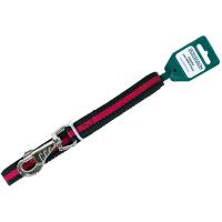 Поводок капрон 20мм*5м черный с красной полосой  DONBARON