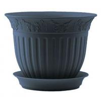 Цветочный горшок Виноград 2,25л антрацит с поддоном 5PL0147  Цветочный горшок Виноград 2,25л антрацит с поддоном 5PL0147