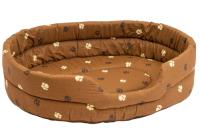 Лежанка овальная стеганая поролоновая хлопок коричневая 64*51*17см/9143кор Лежанка овальная стеганая поролоновая хлопок коричневая 64*51*17см/9143кор