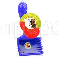 Пуходерка Г17 большая для длинношерстных фигурная ручка без капель Пуходерка Г17 большая для длинношерстных фигурная ручка без капель