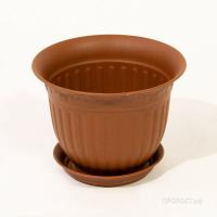 Цветочный горшок Виноград 1л терракот с поддоном 5PL0139  Цветочный горшок Виноград 1л терракот с поддоном 5PL0139