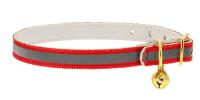 Ошейник синтетик 10мм светоотражающий с бубенчиком оранжевый 30см/00210119-03