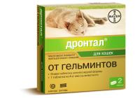 Антигельминтик для кошек Дронтал 2 таблетки(1таб*4кг)/041733 Антигельминтик для кошек Дронтал 2 таблетки(1таб*4кг)/041733