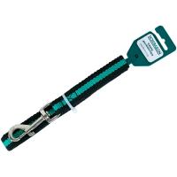 Поводок капрон 20мм*1,5м черный с зелёной полосой  DONBARON Поводок капрон 20мм*1,5м черный с зелёной полосой  DONBARON