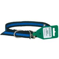 Ошейник 1сл капрон 20мм черный с синей полосой DONBARON Ошейник 1сл капрон 20мм черный с синей полосой DONBARON