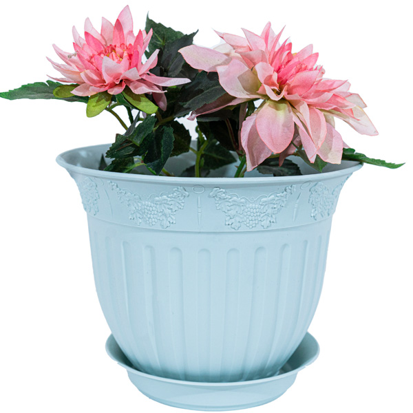 Цветочный горшок Виноград 1,6л мятный с поддоном 5PL0145  Цветочный горшок Виноград 1,6л мятный с поддоном 5PL0145