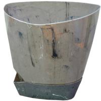 Кашпо Элеганс 3л серый мрамор с прик. под. /10шт/Рад