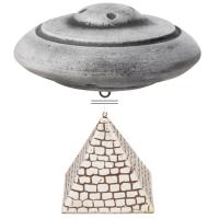 Грот НЛО с пирамидой 105*105*40мм/74024005  Грот НЛО с пирамидой 105*105*40мм/74024005