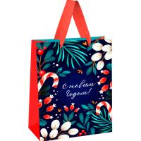 Пакет подарочный 18*23*10см "Настроение праздника" отд. фольгой, блестки мат. ламинация MESHU/Рельеф Пакет подарочный 18*23*10см "Настроение праздника" отд. фольгой, блестки мат. ламинация MESHU/Рельеф