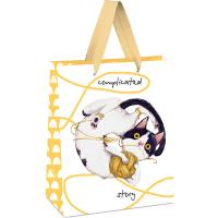 Пакет подарочный 11*14*6,5см "Complicated story", белый крафт MESHU/Рельеф Пакет подарочный 11*14*6,5см "Complicated story", белый крафт MESHU/Рельеф