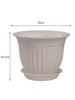 Цветочный горшок Виноград 4л белый с поддоном 5PL0155  Цветочный горшок Виноград 4л белый с поддоном 5PL0155