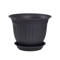 Цветочный горшок Виноград 0,5л антрацит с поддоном 5PL0126  Цветочный горшок Виноград 0,5л антрацит с поддоном 5PL0126