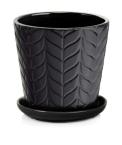 Кашпо Barcelona с поддоном d16, h16см черный 074695