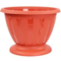 Вазон на низкой ножке 10л Пальмира коричневый М1563