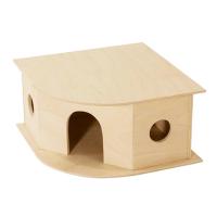 Игрушка для грызунов Домик деревянный угловой 25*25*13см/8556 Игрушка для грызунов Домик деревянный угловой 25*25*13см/8556