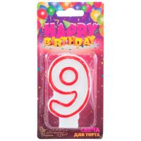Свеча для торта цифра "9" 312525/12шт/Волшебная страна