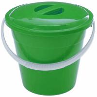 Ведро 6л евро пищевое с крышкой зеленый 