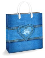 Пакет подарочный 30*30 Деним мягкий пластик  Пакет подарочный 30*30 Деним мягкий пластик