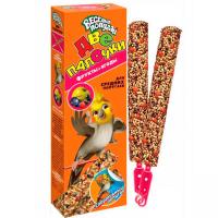 Лакомство для волнистых попугаев Веселый попугай Палочки с фруктами и ягодами 2 шт Лакомство для волнистых попугаев Веселый попугай Палочки с фруктами и ягодами 2 шт