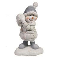 Фигура Снеговик со снежком L6.5W5H10.5  715348/W217