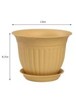 Цветочный горшок Виноград 0,5л кремовый с поддоном 5PL0130  Цветочный горшок Виноград 0,5л кремовый с поддоном 5PL0130