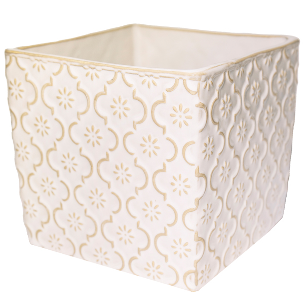 Кашпо Vintage 14*14; h13см крем квадрат 073389