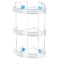 Полка для ванной угловая Бриллиант 3-х ярусная на присосках 19*19*40см хром 310779