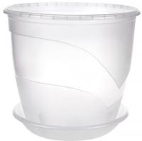 Цветочный горшок Венеция 5,5л прозрачный с поддоном