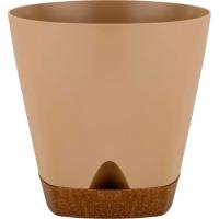 Кашпо WOOD Амстердам D110 0,65л молочный шоколад с под. ING6098 /12шт/ПР