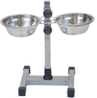 Миска метал на регулируемой подставке ЭКО нержавеющая стальная 30см 2*0,35л/1280/Дарэлл
