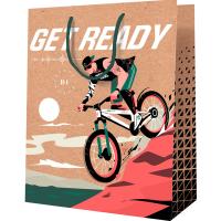Пакет подарочный 18*23*10см "Get ready" крафт MESHU/MS_52235/Рельеф
