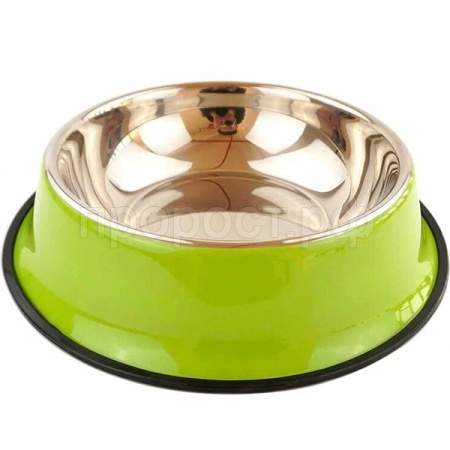Миска нерж. сталь на резинке 215мл 15см М-19 зеленый