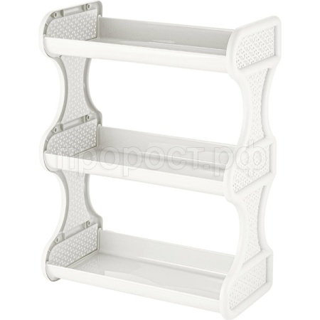 Полка д/ванной Keeplex Rattan навесная 3-х секционная белое облако KL1682 /27шт/ПР