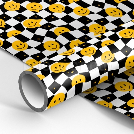 Упаковочная бумага 70*100см "Настроение смайла" 80г/м2 глянц. ассорти Упаковочная бумага 70*100см "Настроение смайла" 80г/м2 глянц. ассорти