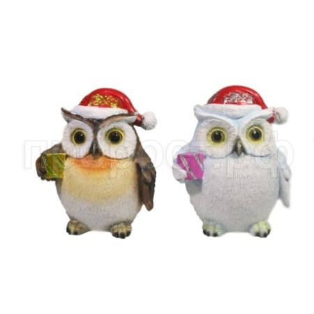 Сова с подарком  L10W7H12.5 см, 2в. 714218