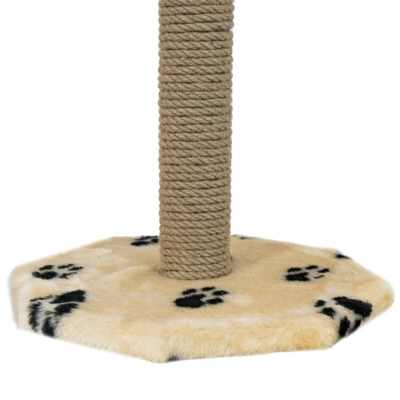 Когтеточка столбик мех, джут бежевый 35*35*50см/DONBARON
