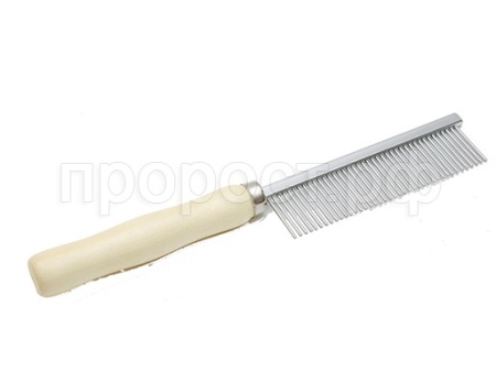 Расческа деревянная ручка одностороняя среднезубая №1