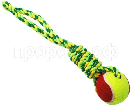 Игрушка для собакГрейфер канатный с мячом 33см ГР213 Игрушка для собакГрейфер канатный с мячом 33см ГР213